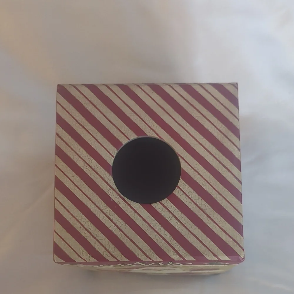 Tissue Box Cover Vintage Christmas Look Santa & Candy Canes